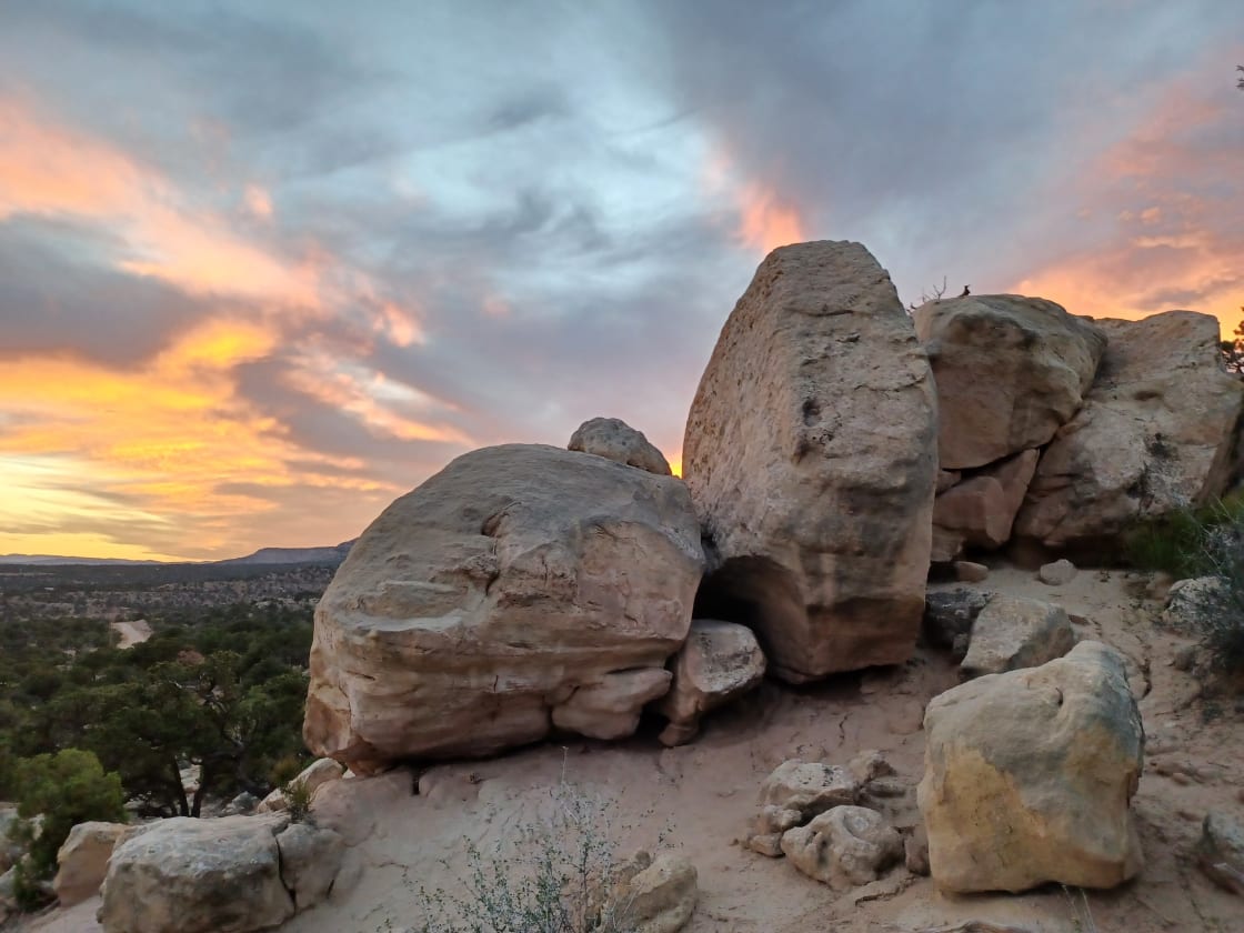 Cool boulders and sunset