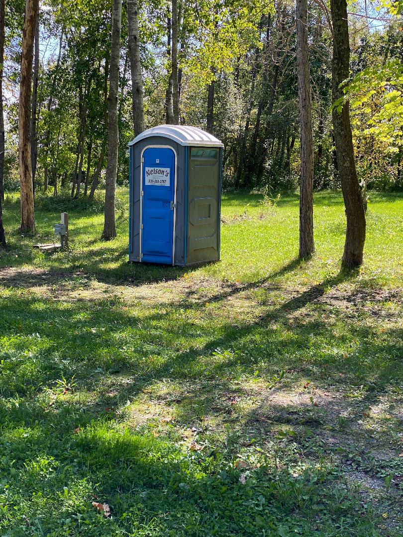 Outdoor bathroom facilities, no need to bring TP or hand sanitizer
