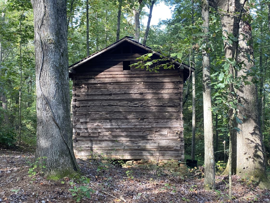 The old tobacco barn on the property. 