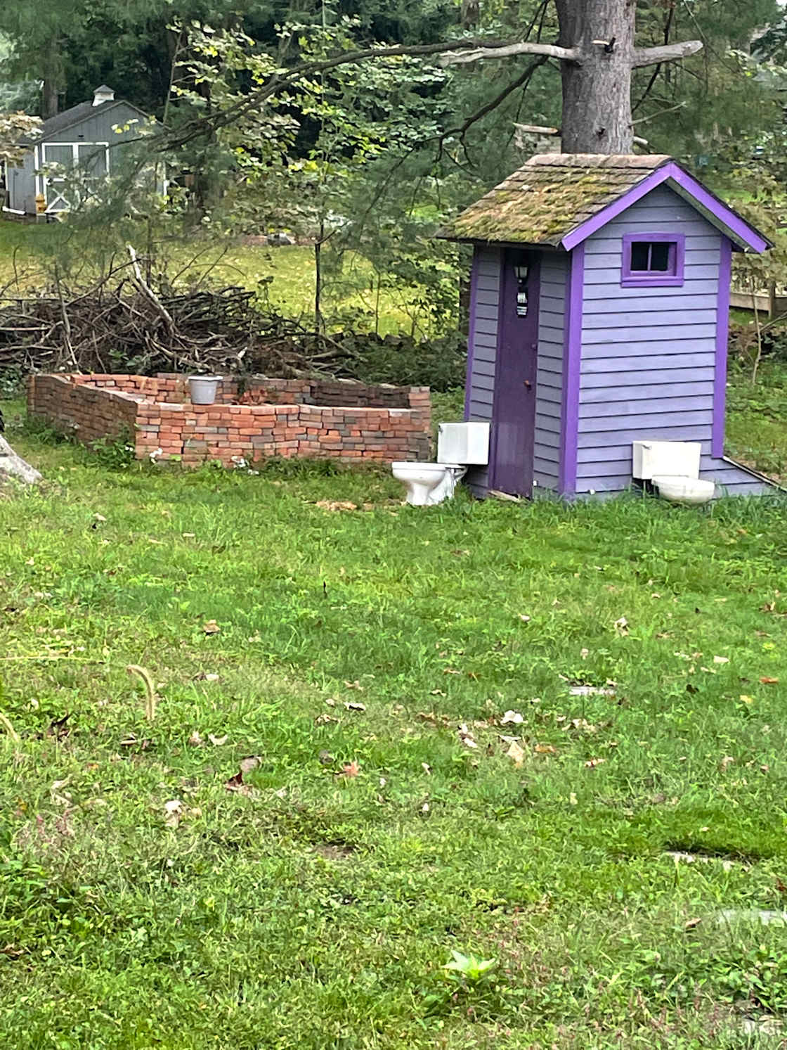 Outhouse and compost