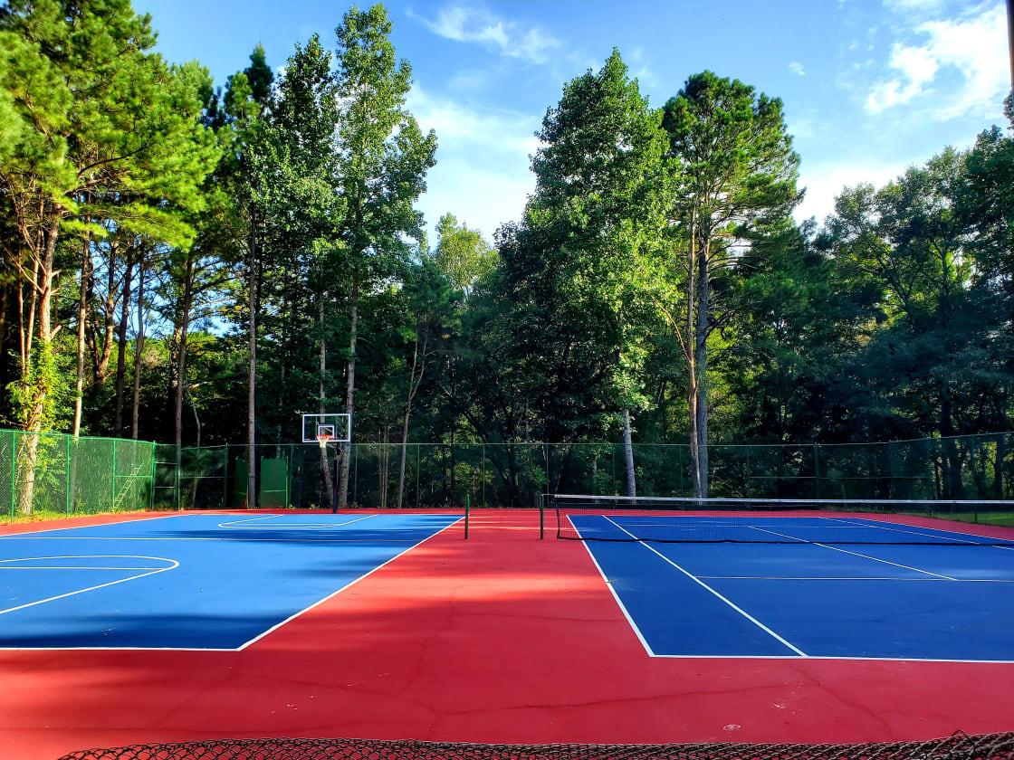 Shoot some hoop, or play a round of tennis after you're finish camping on our full court basketball & tennis