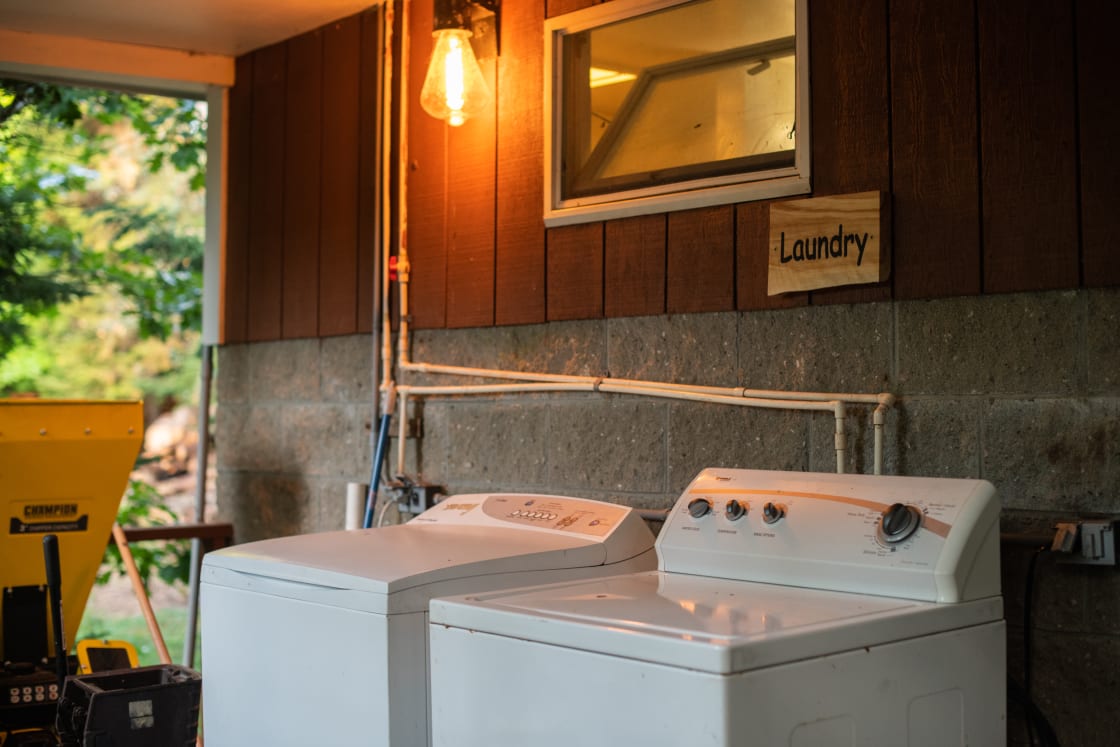 Complimentary Washer/Dryer is available for all campers.  
