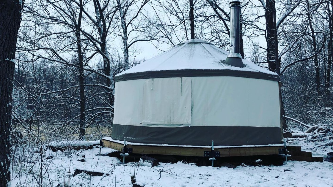 Yurt in winter. 