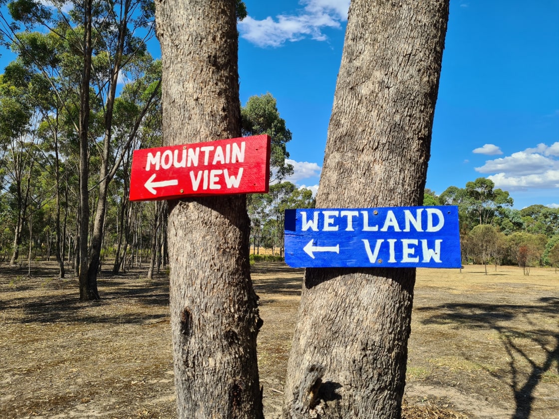 Follow the blue signs for Wetland View and the red signs for Mountain View