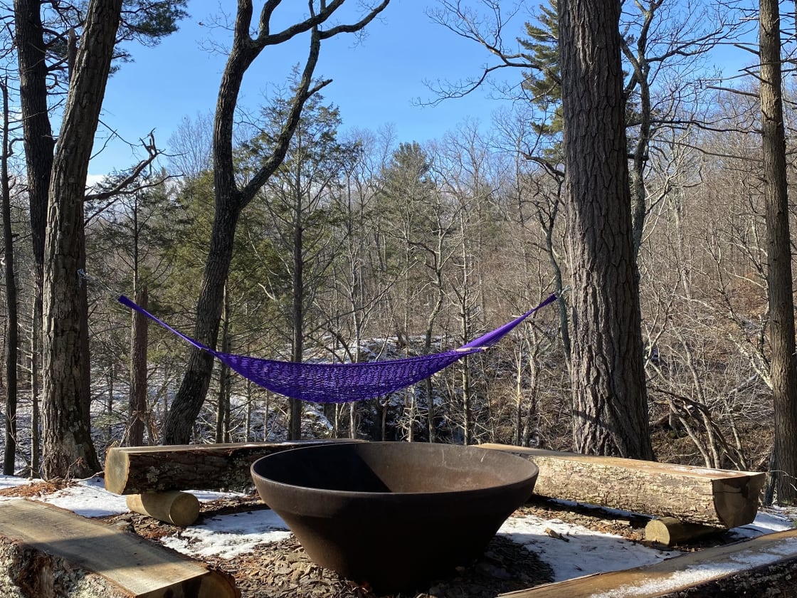 Hammock and fire pit 