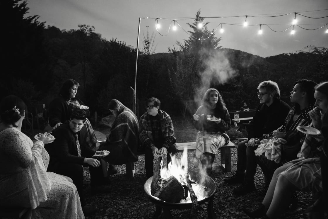 Enjoying an evening fire with your buddies