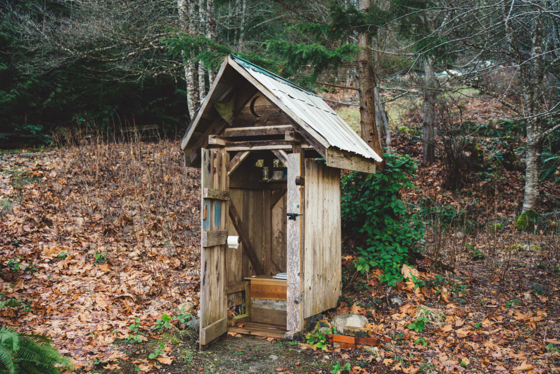A clean pit outhouse is available at the upper field. 