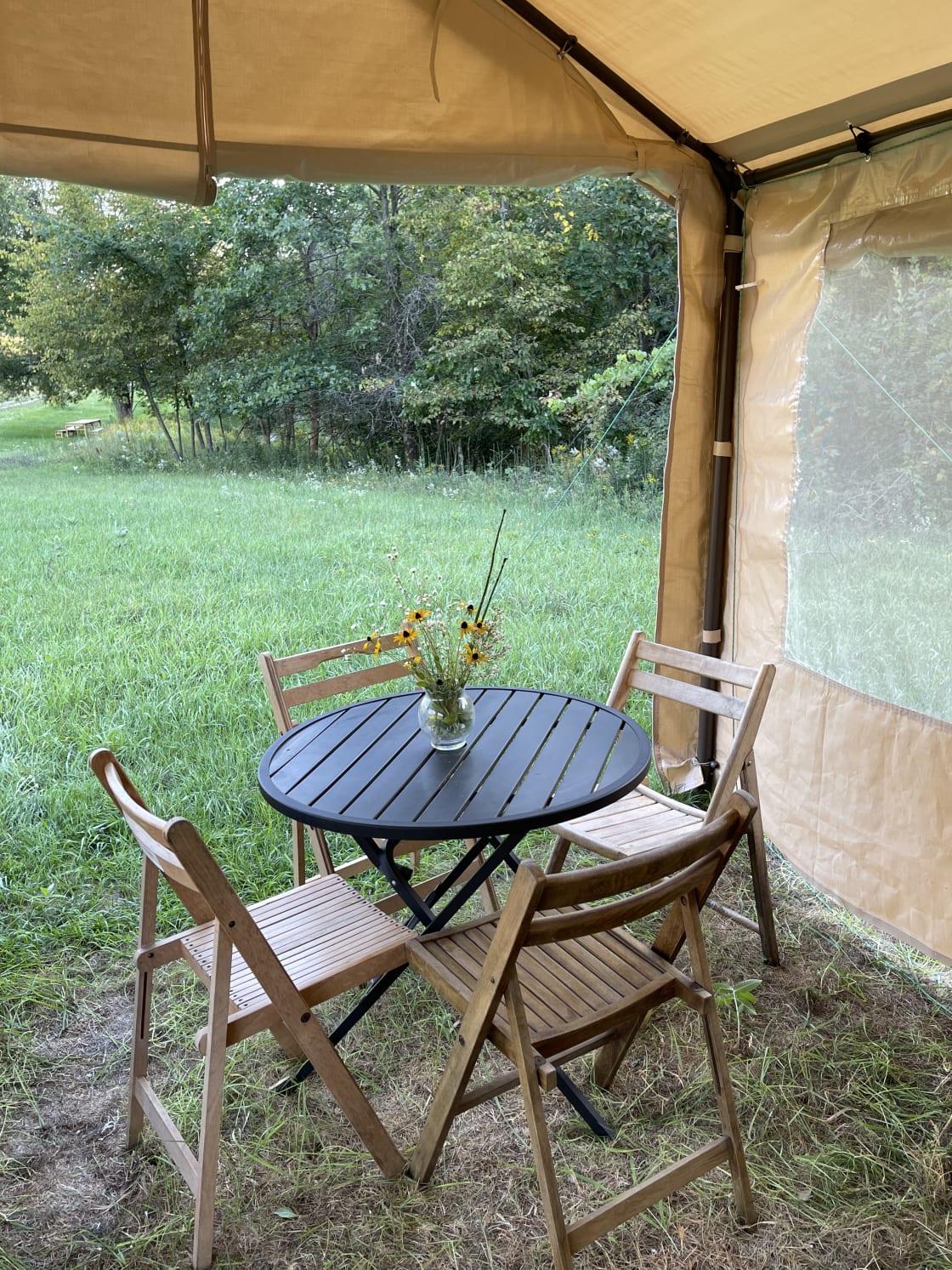 For sheltered dining, we have this in the outdoor kitchen.