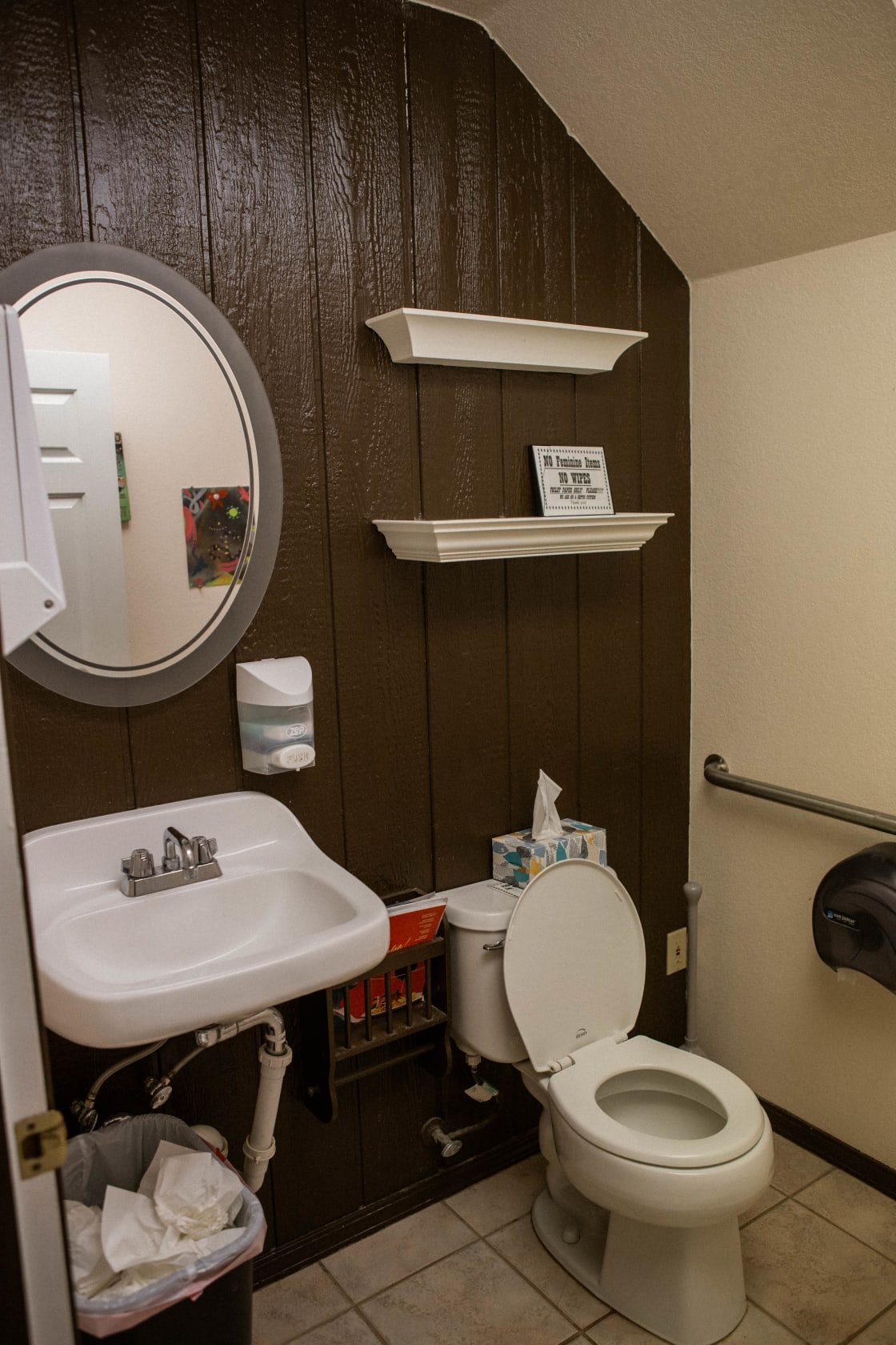 The lodge also contains the bathroom, which is maybe 100 feet from the cabin. There is no bathroom in the cabin.