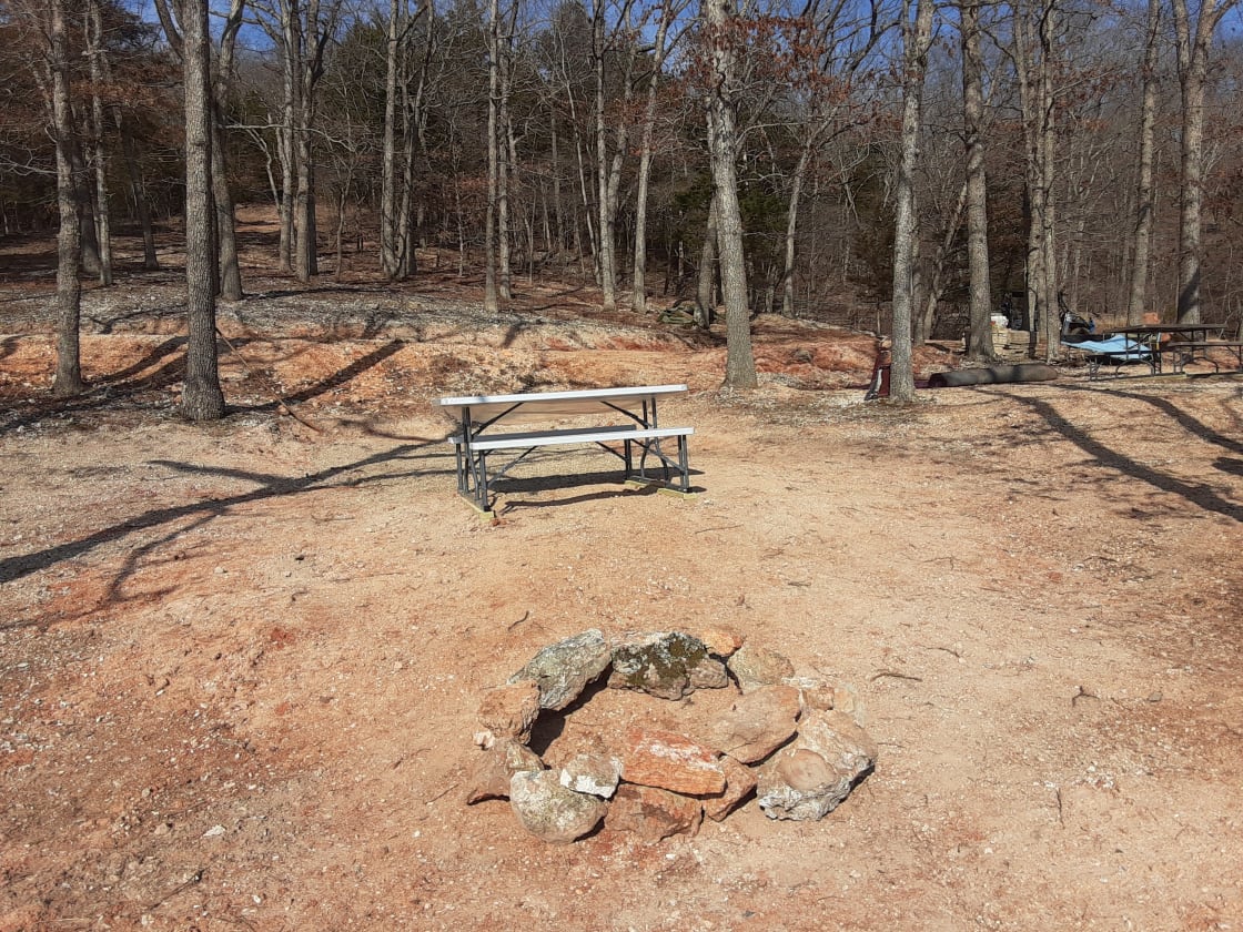 All campsites have their own picnic table and fire ring.