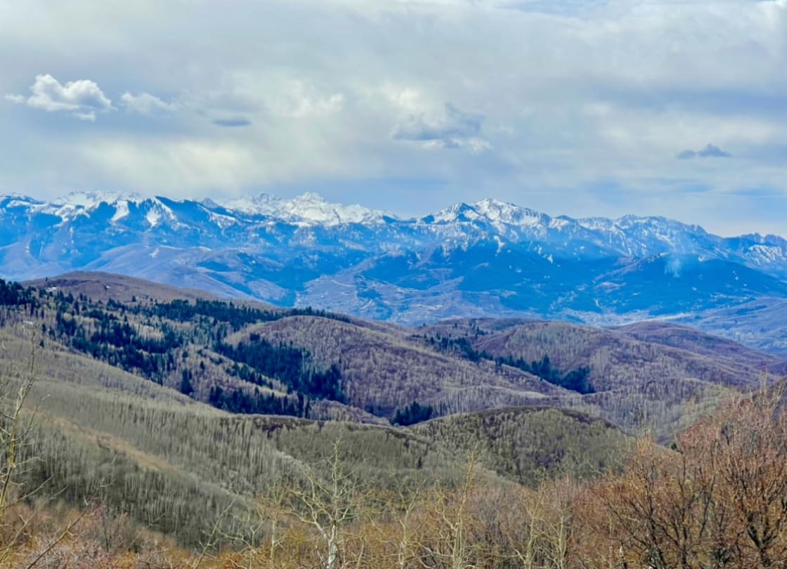 Views from Tollgate water tank of Utah Winter sports park, Canyons & PC mountain resorts-your hosts are happy to take you to this spot perfect for meditation, yoga, & just soaking in the beautiful Wasatch Mountain range!