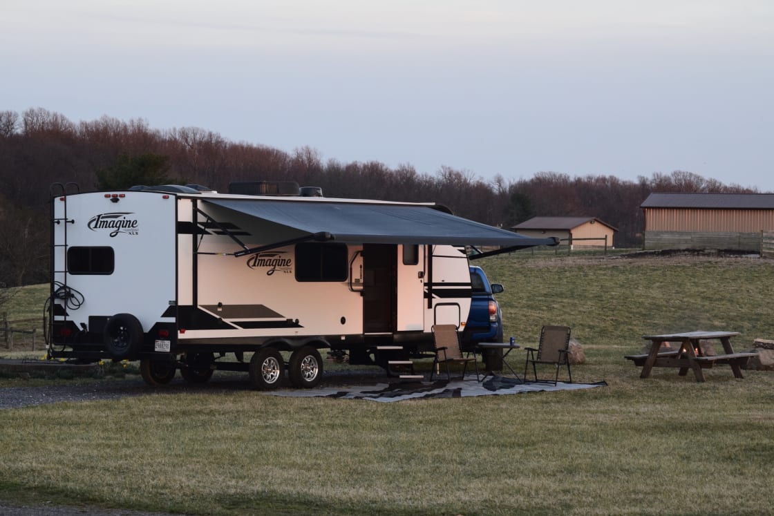 The campsite is surrounded by 164 acres of rolling farmland and there are seven pastures behind your campsite that you might catch our herd of cattle grazing.  