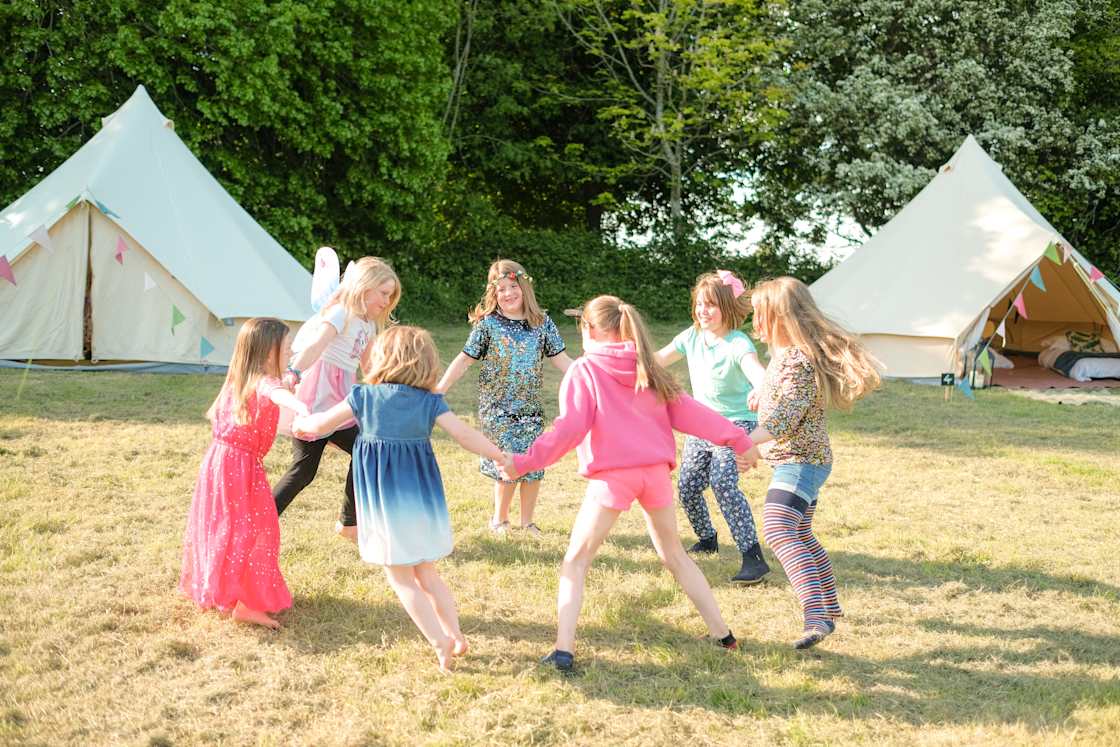 Children running free and making friends