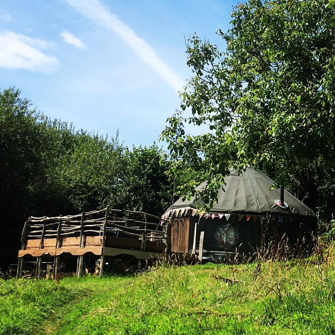 Buzzard yurt and terrace 