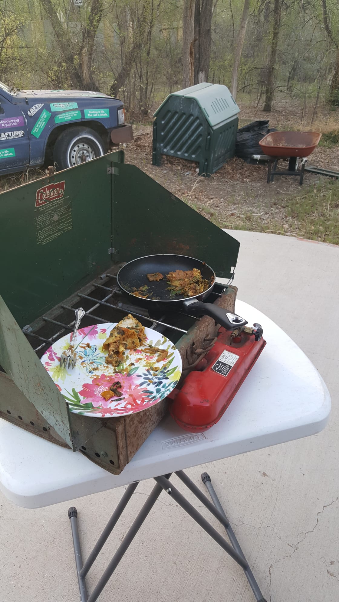 Cooked dinner on old coleman.
