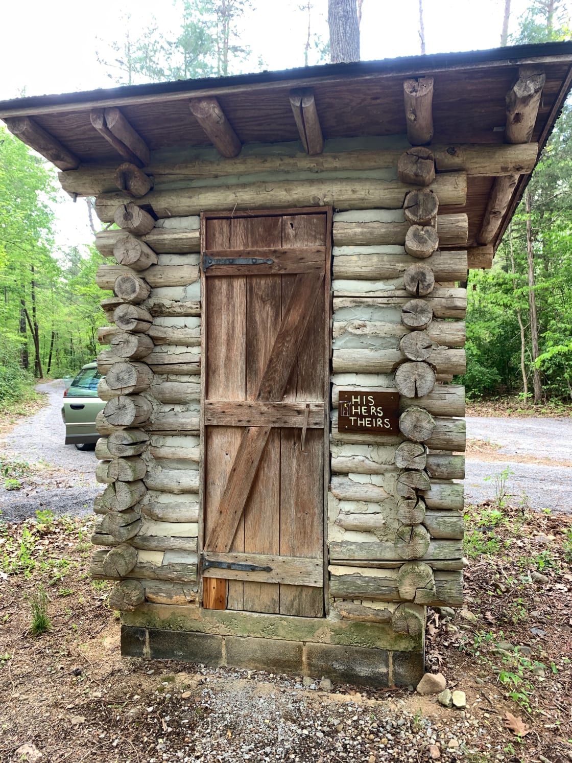 Adorable outhouse. There is also a bath house within walking distance, shared by other campers.
