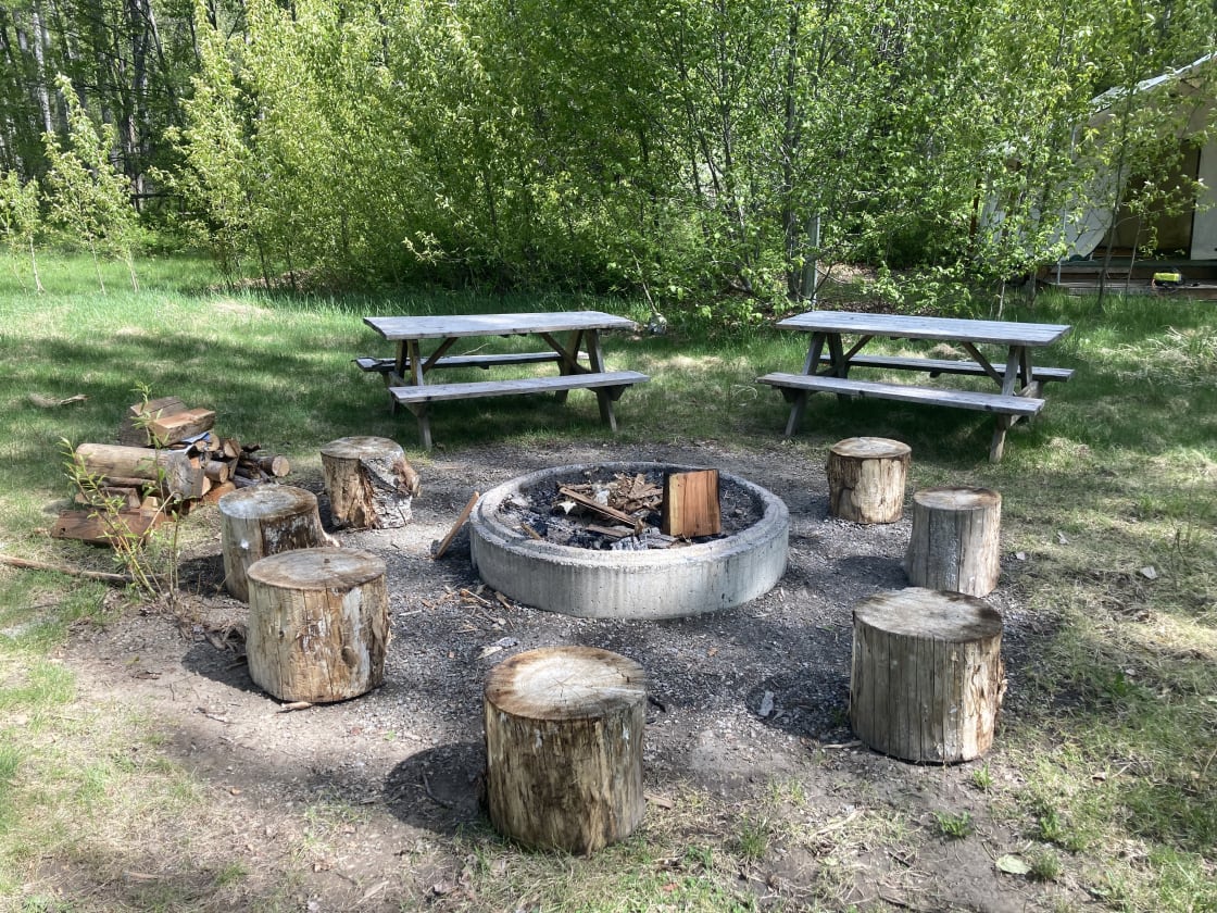 community fire pit while fires are allowed