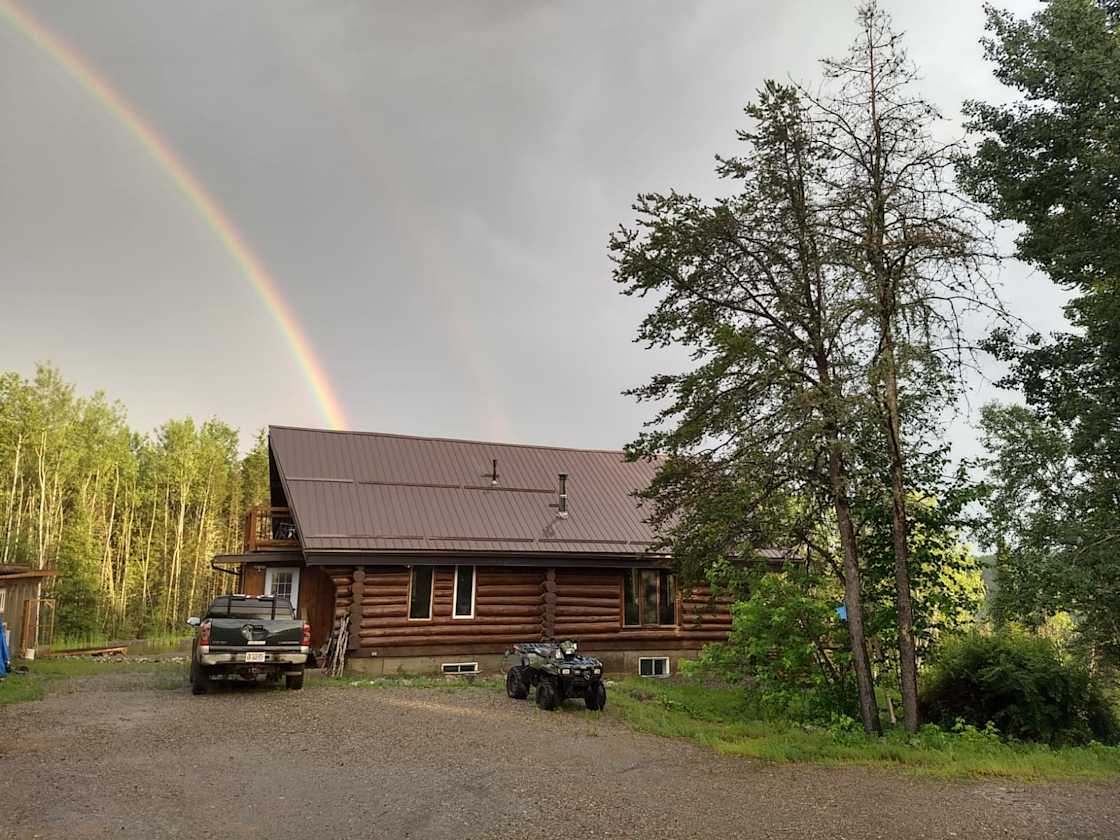 This is our house. We have a very large driveway if you need a place to park.