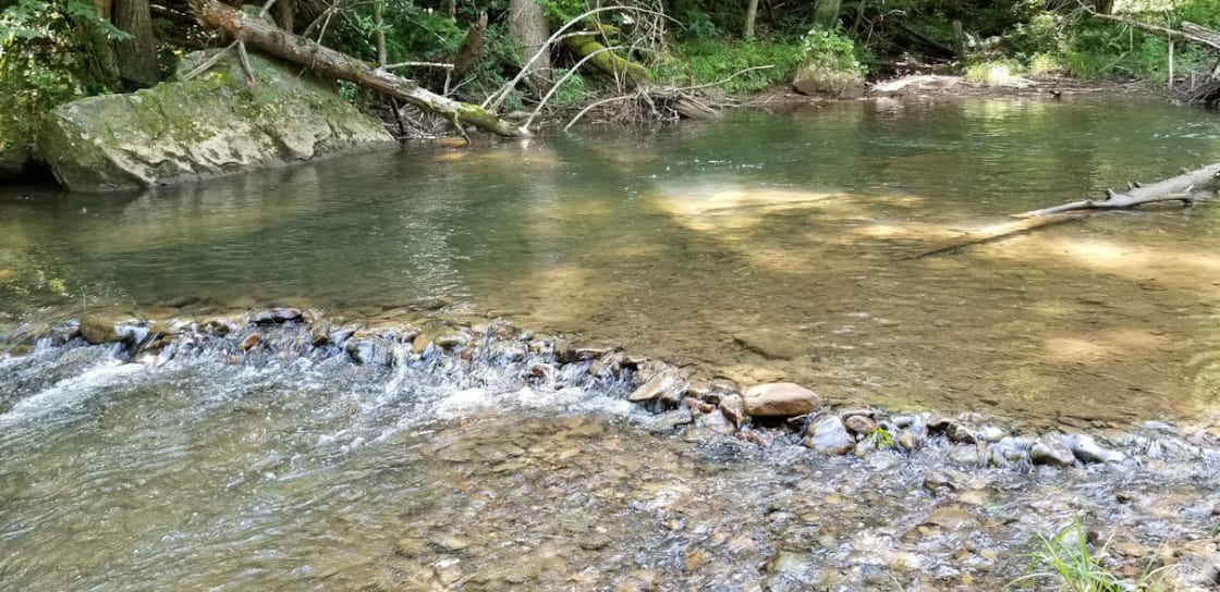 The river runs for 2000' along the property