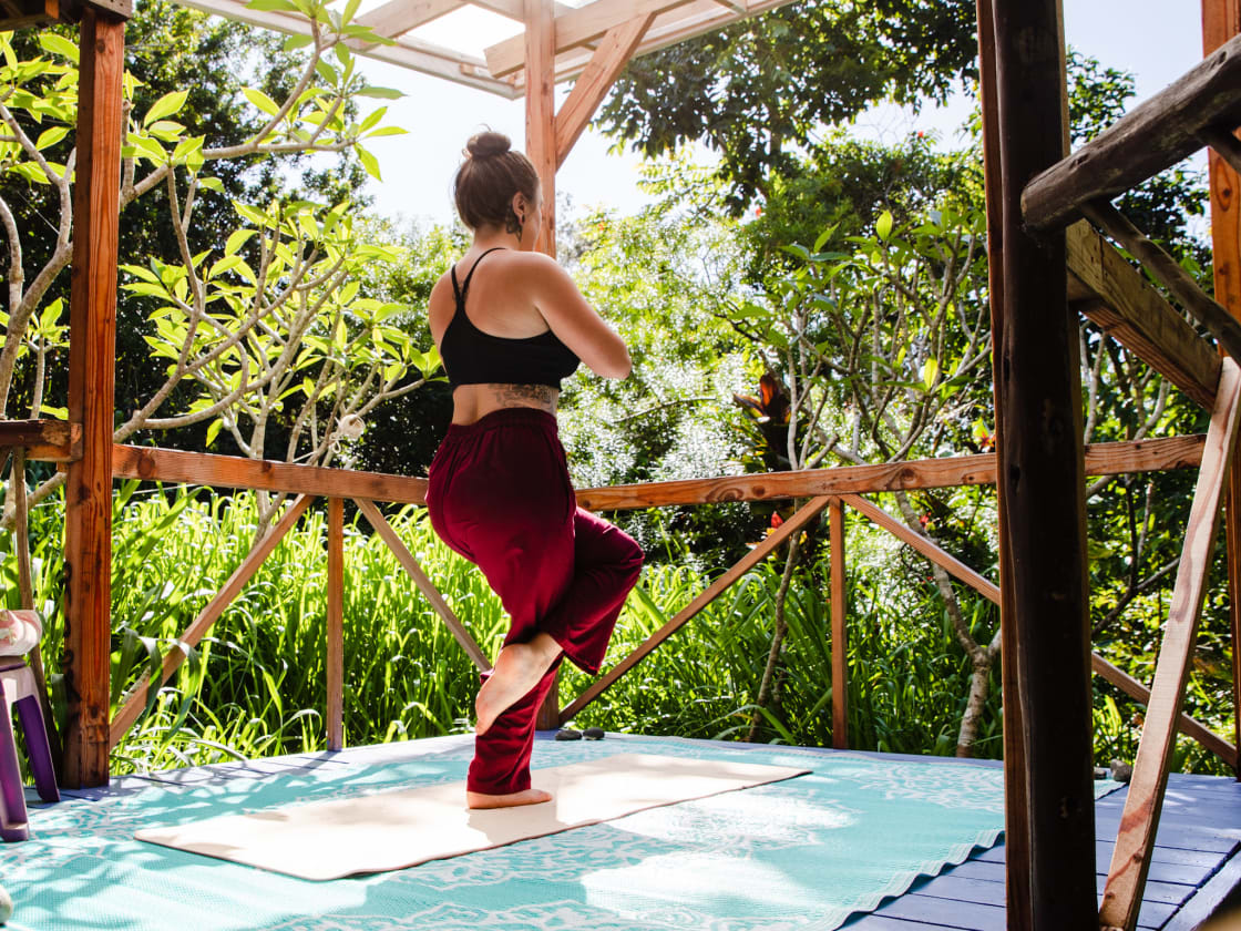 The lanai is perfect for your personal yoga practice.
