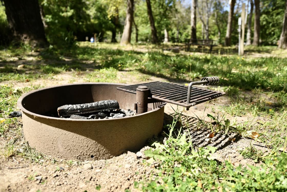Fire pit, picnic table, and water available at all campsites!