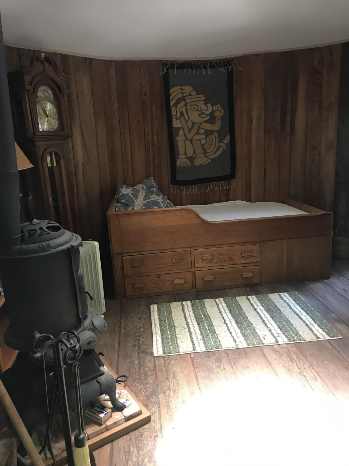 Captain's bunk and pot-belly wood stove
