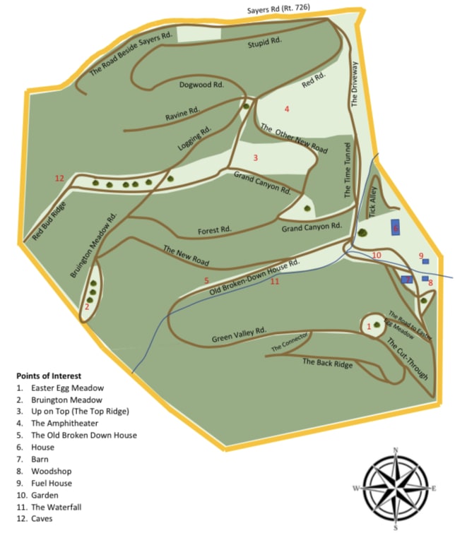 Map of the 100 acre property