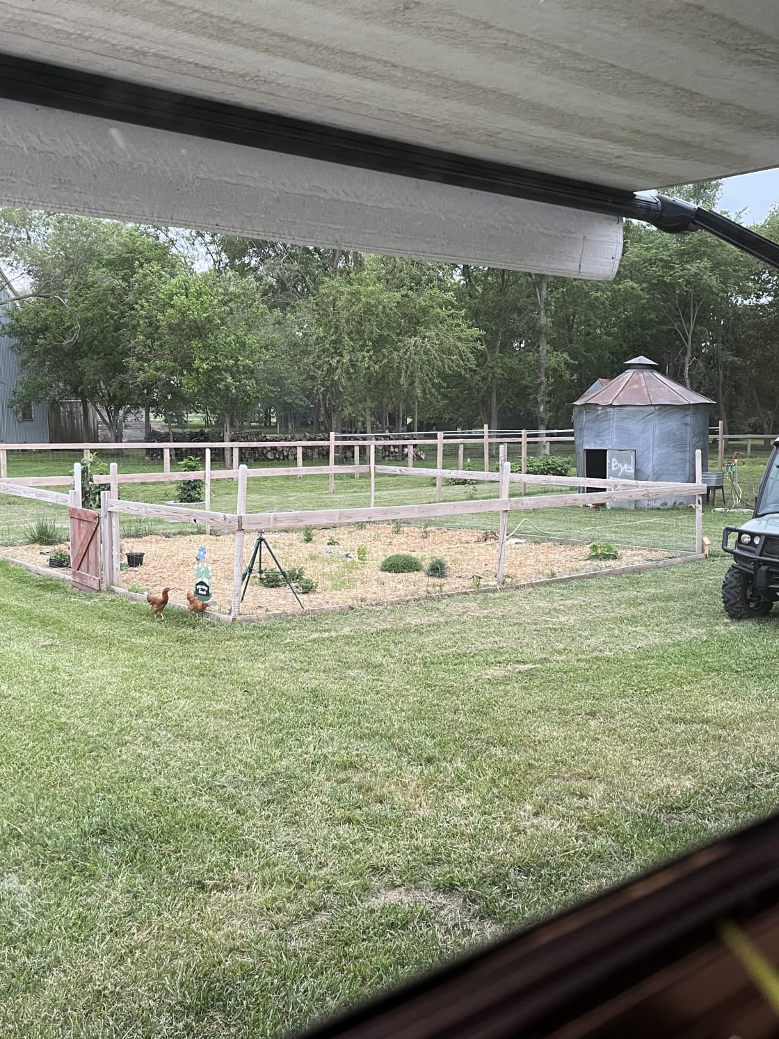 Your view of our garden and maybe our chickens. Photo taken in early June. Site #1.