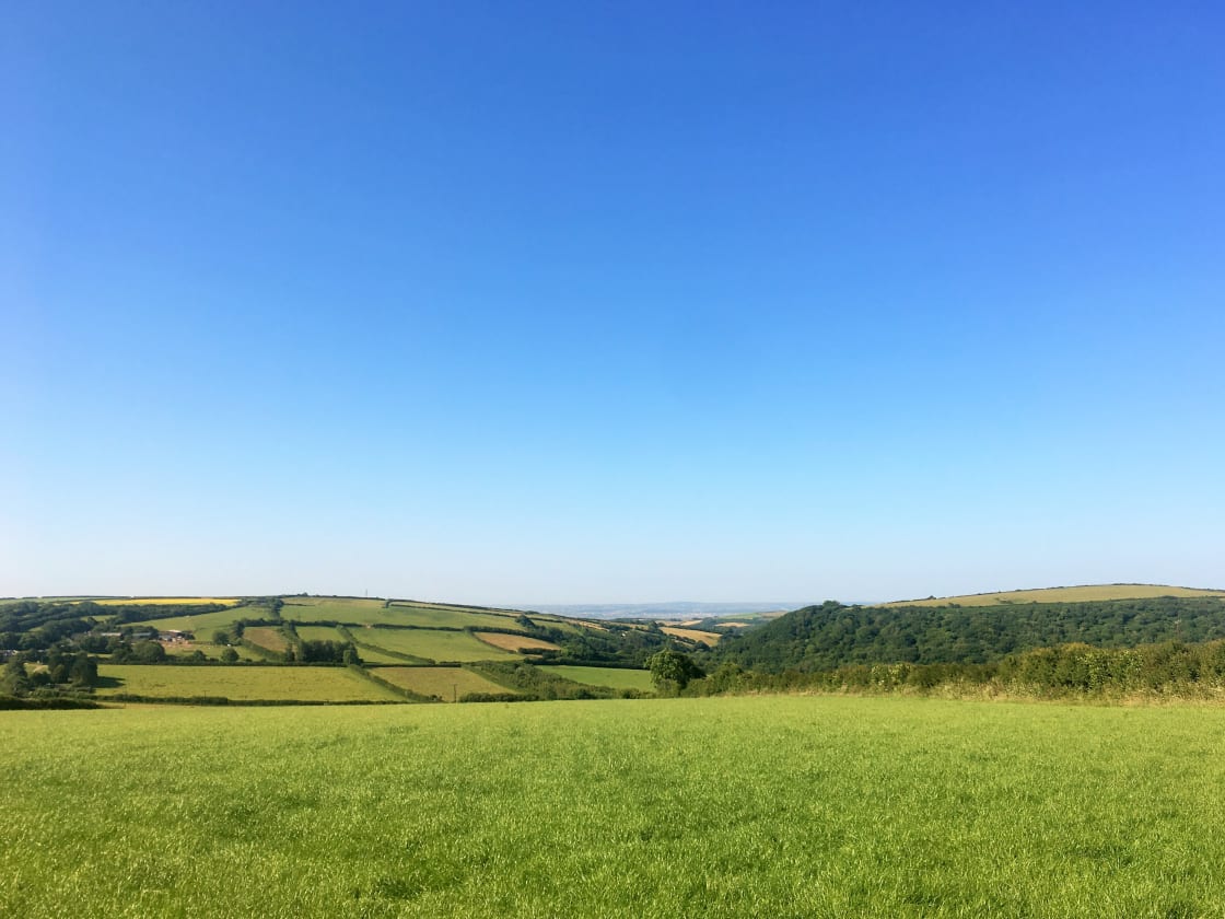 Cheglinch Camping is situated in a large field with fabulous views of the North Devon countryside.