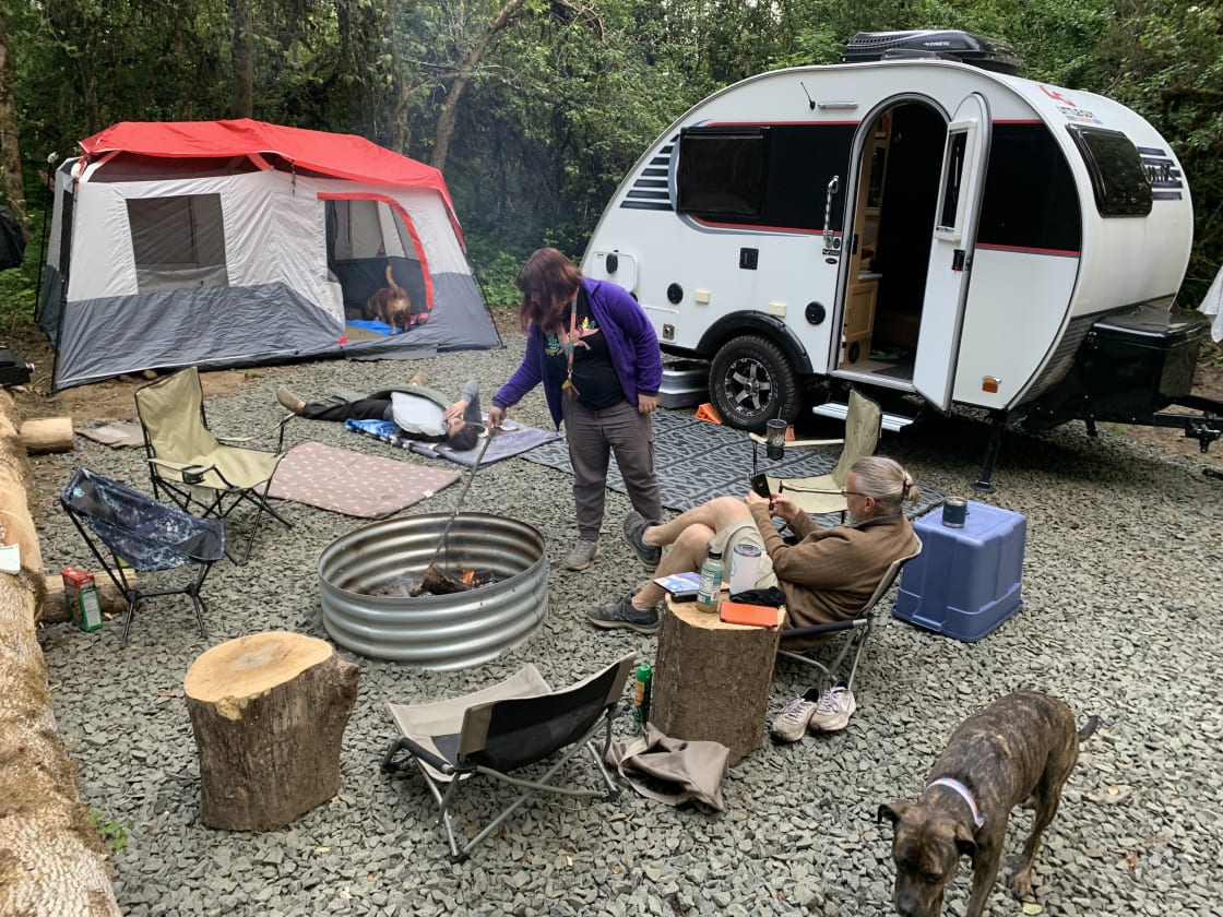 Our site accommodated a 17’ camper, a two-room tent, and two cars