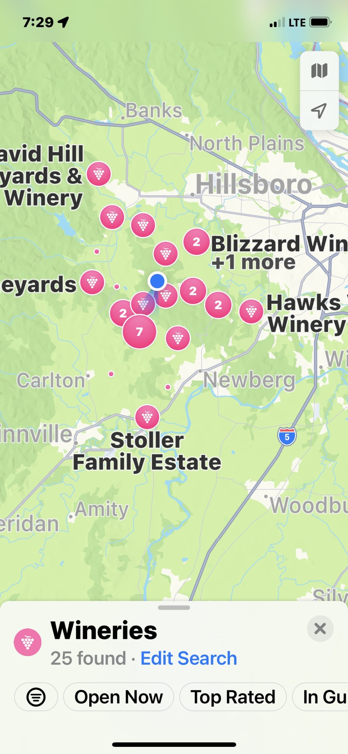 This shows a general location of our property and a few of the wineries nearby. 