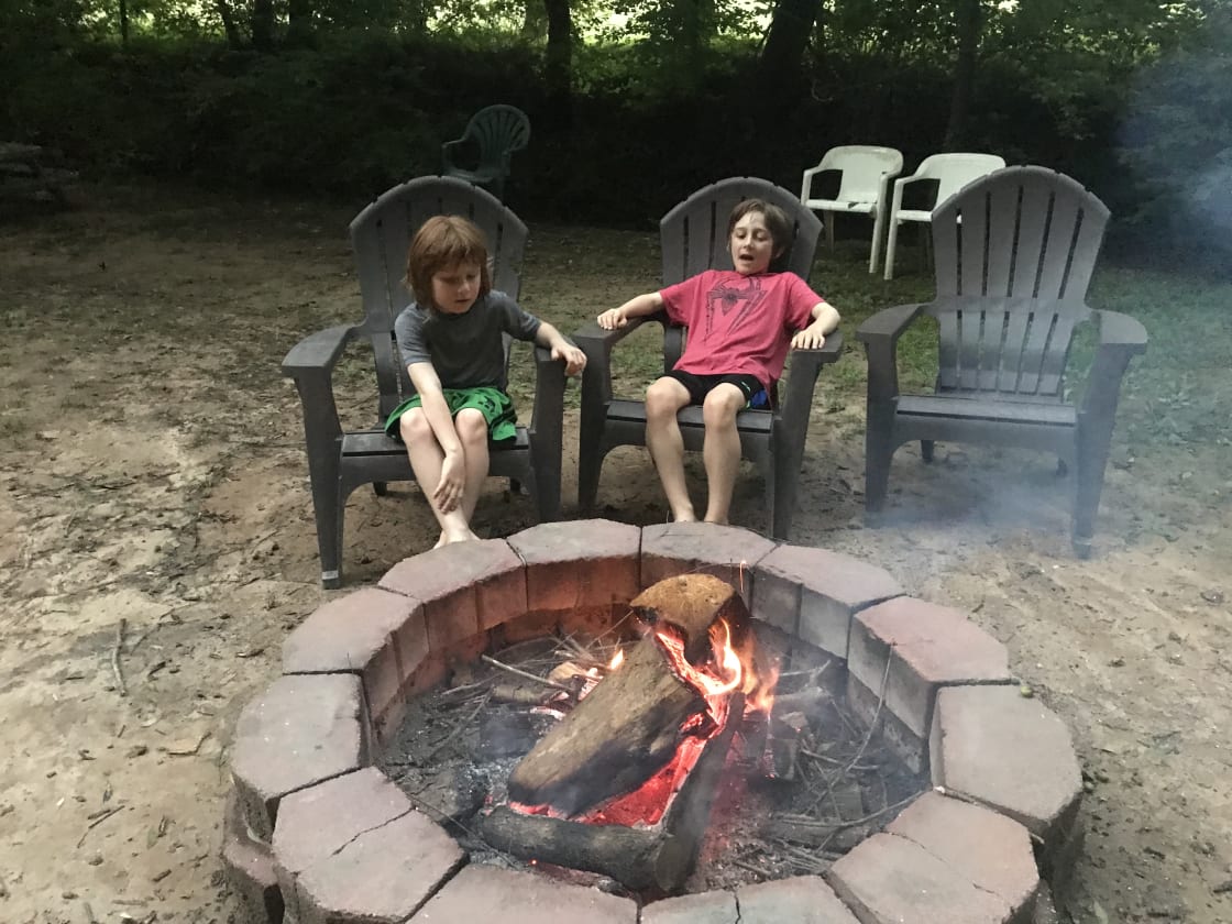 Relaxing by the fire 