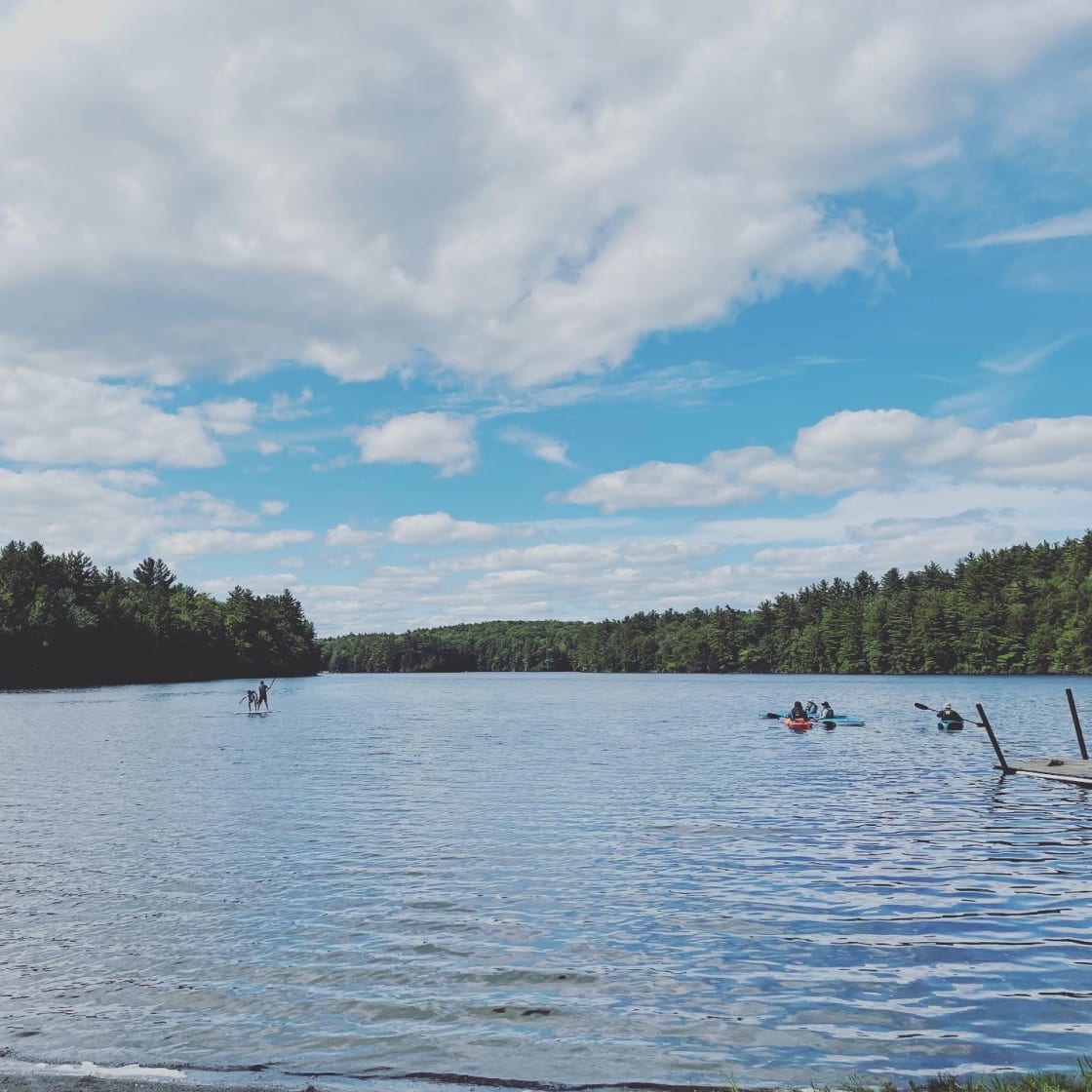 nearby lakes like this one are perfect for paddleboarding, kayaks, canoes, swimming