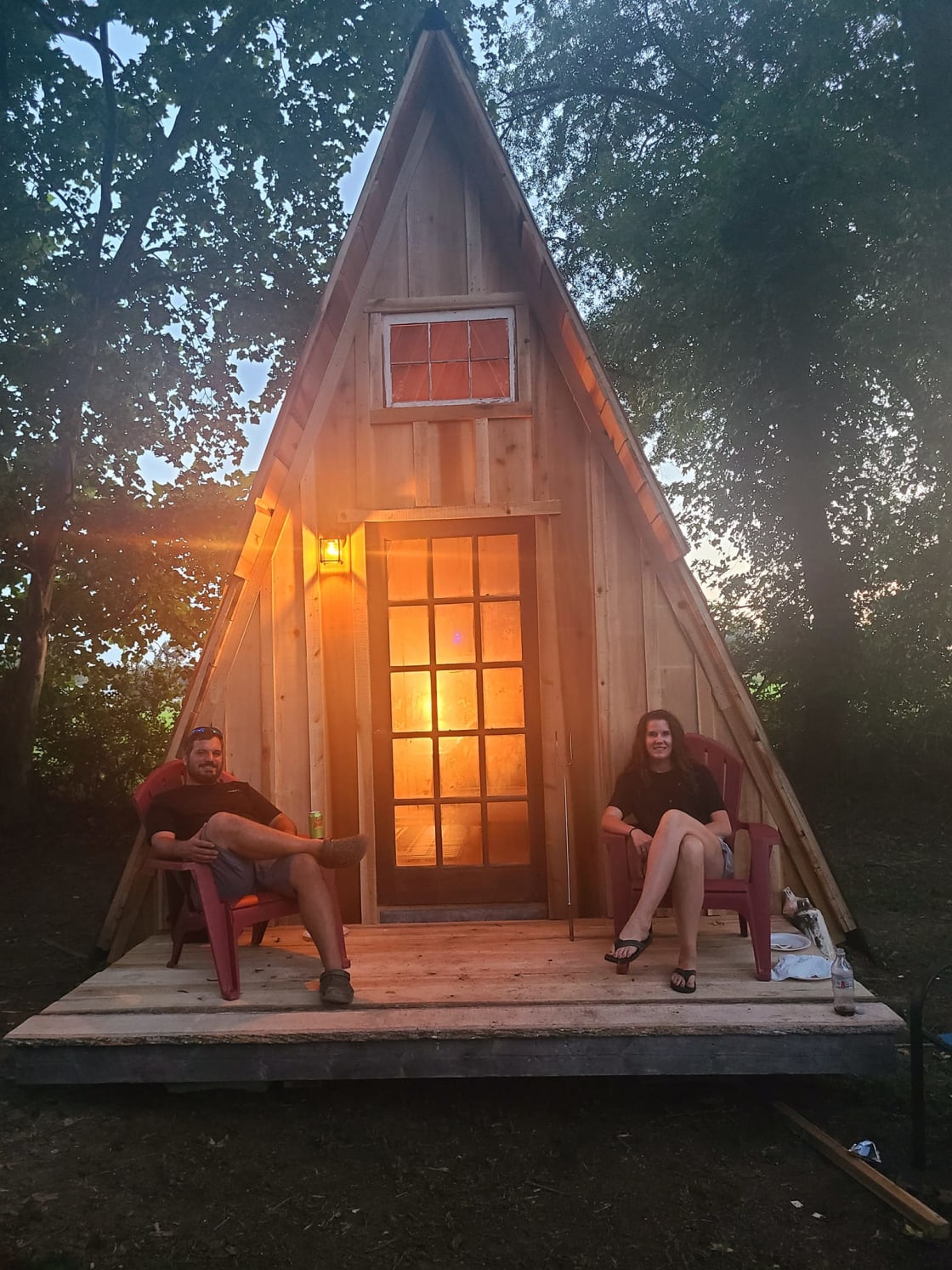 Tyler & Tessa Inviting you to enjoy the cozy cabin. 