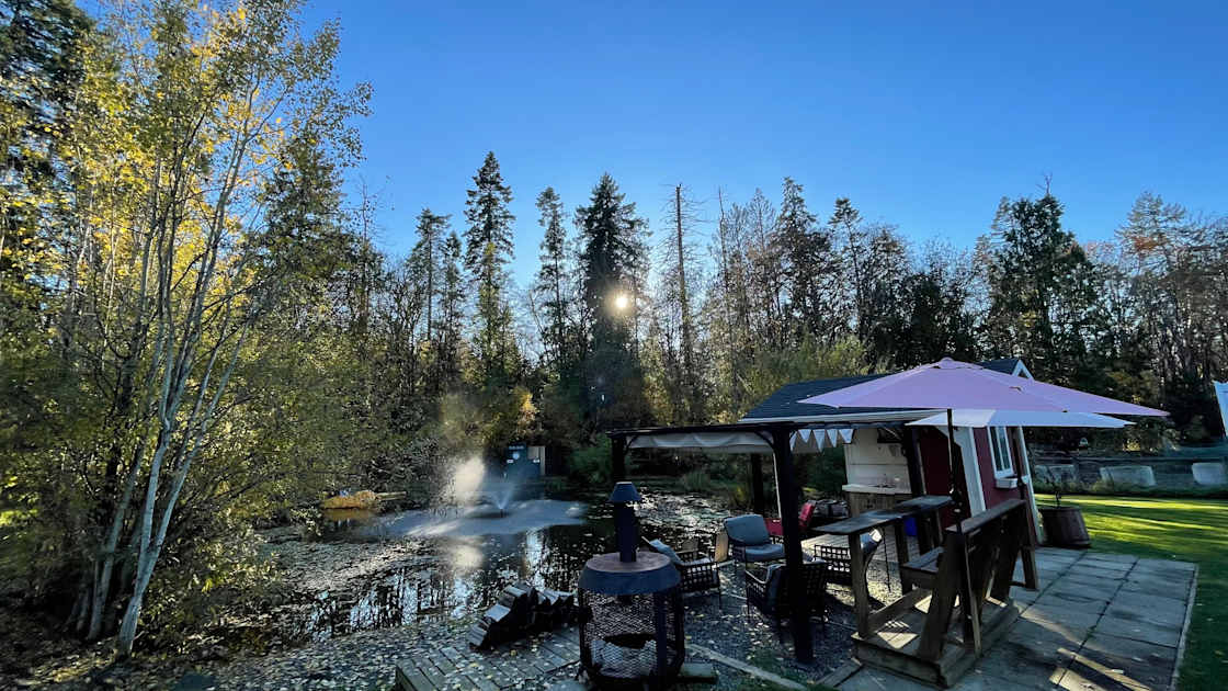 View of shared campfire and facilities 