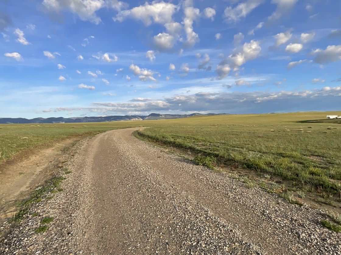 Land for camping and enjoying wide open spaces. This is the road to the ranch house and camping.