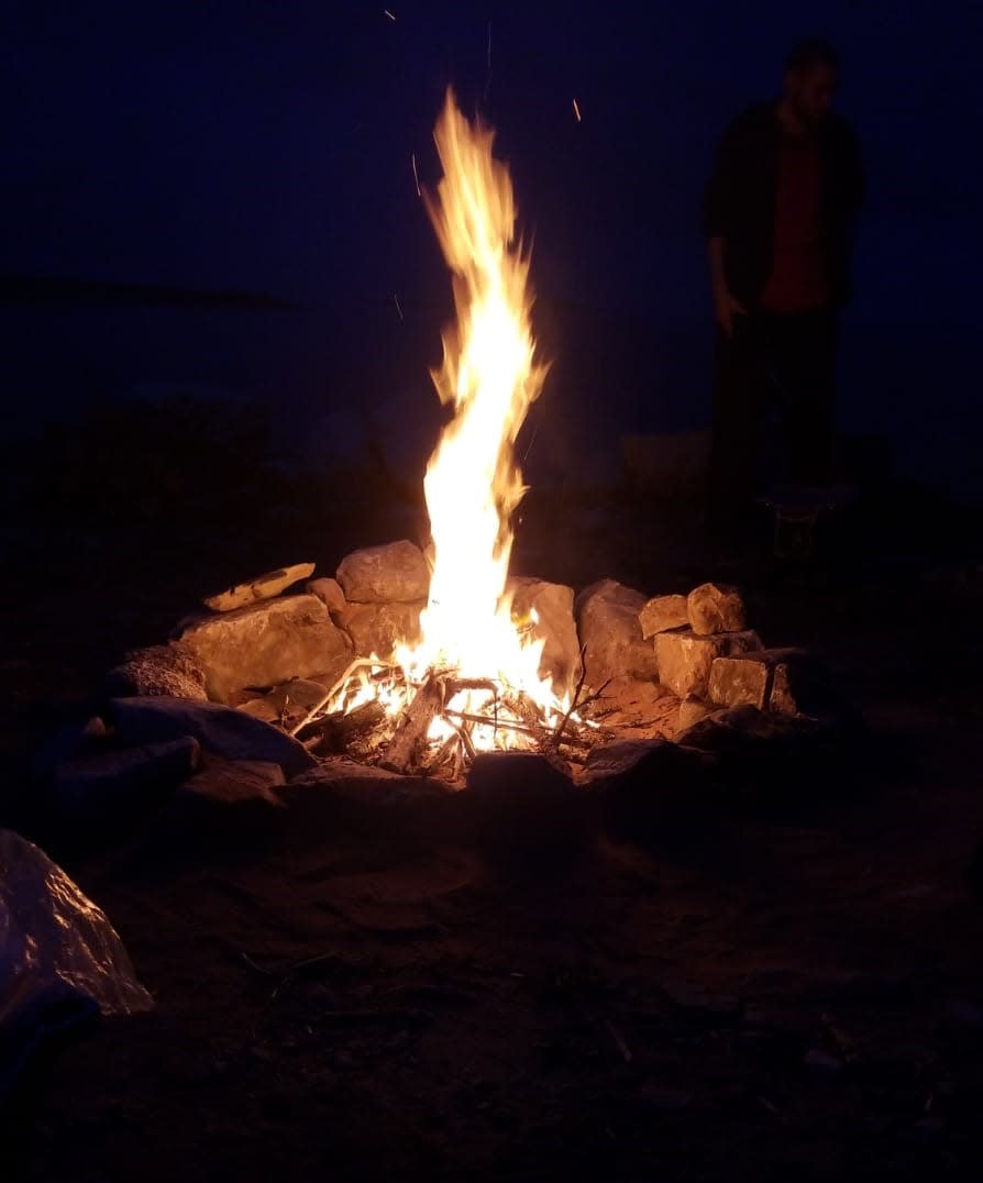 Evening fire.