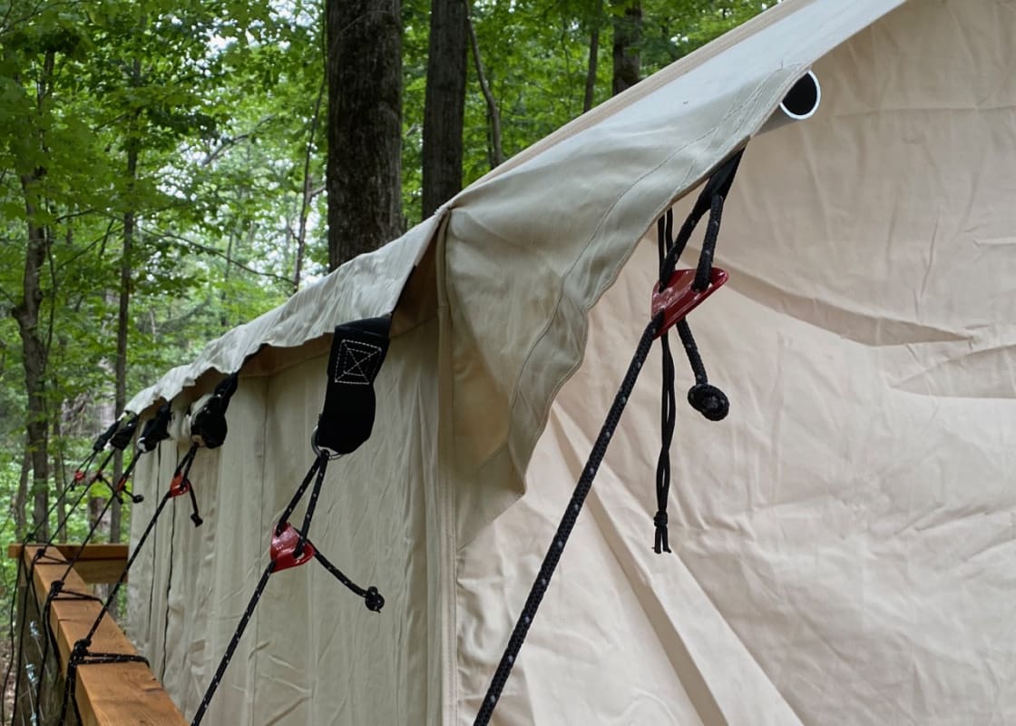 All-season canvas tent is rugged and waterproof