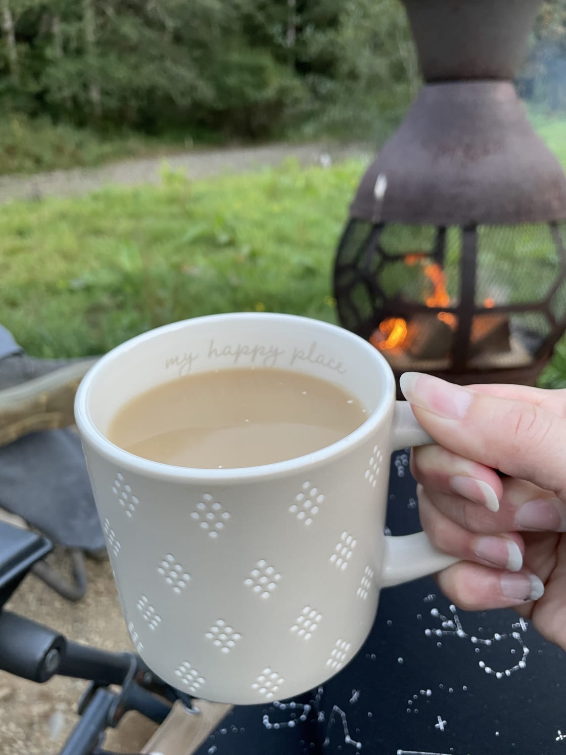 Tea and a little fire in the yard while we watched the sun go down 