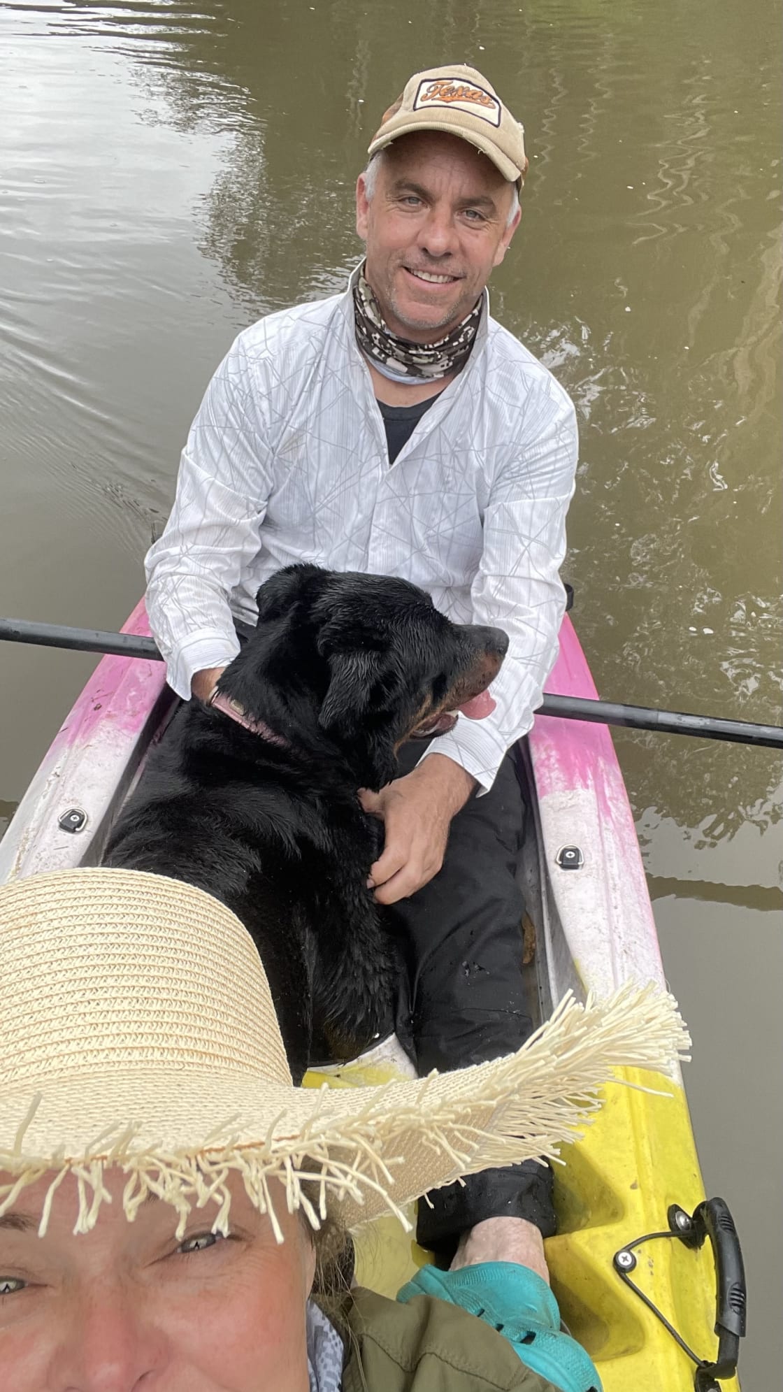 Taking our Rottweiler on a double kayak for the first time was a mission but a lot of fun