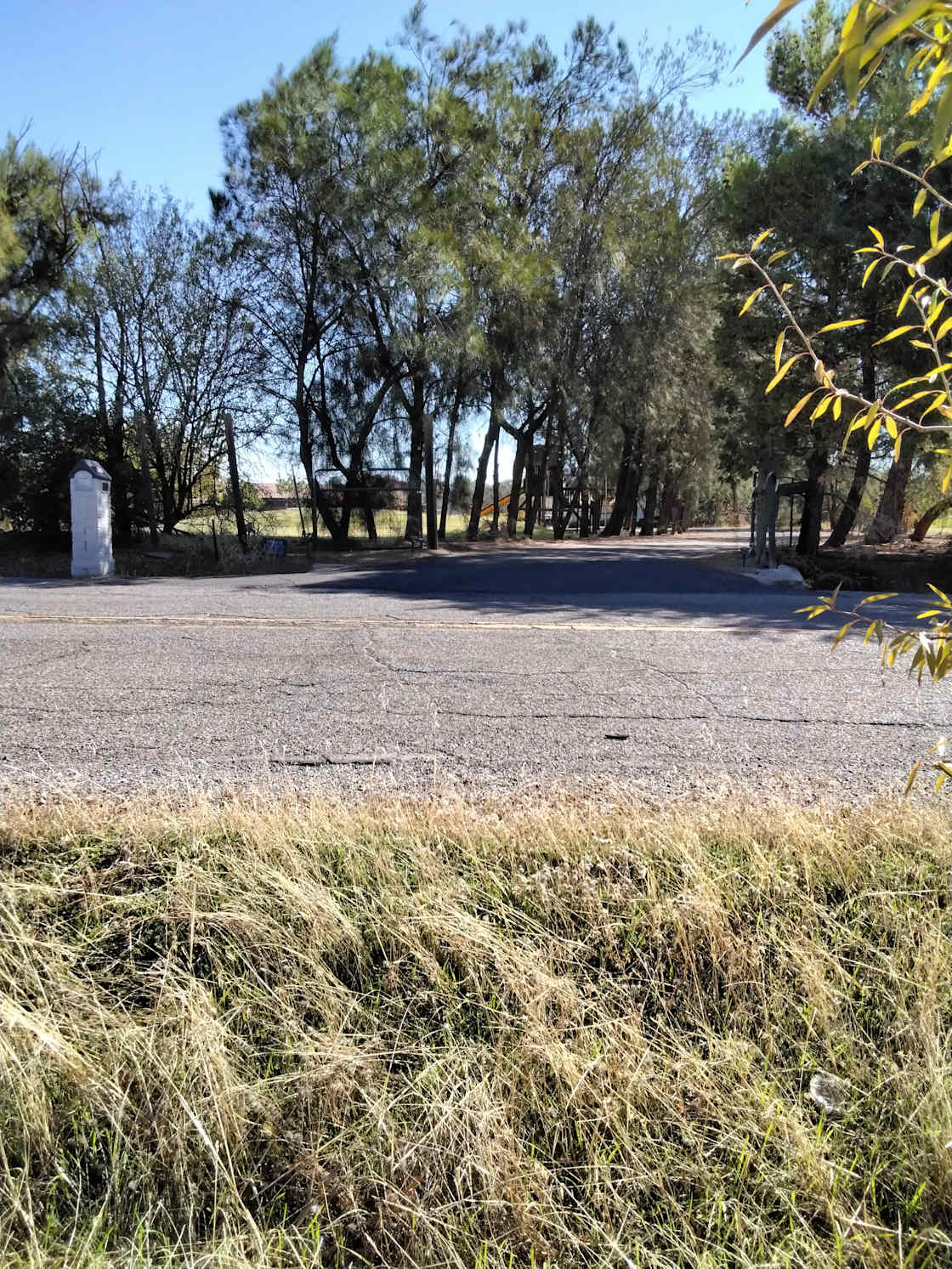 Entrance to driveway. 