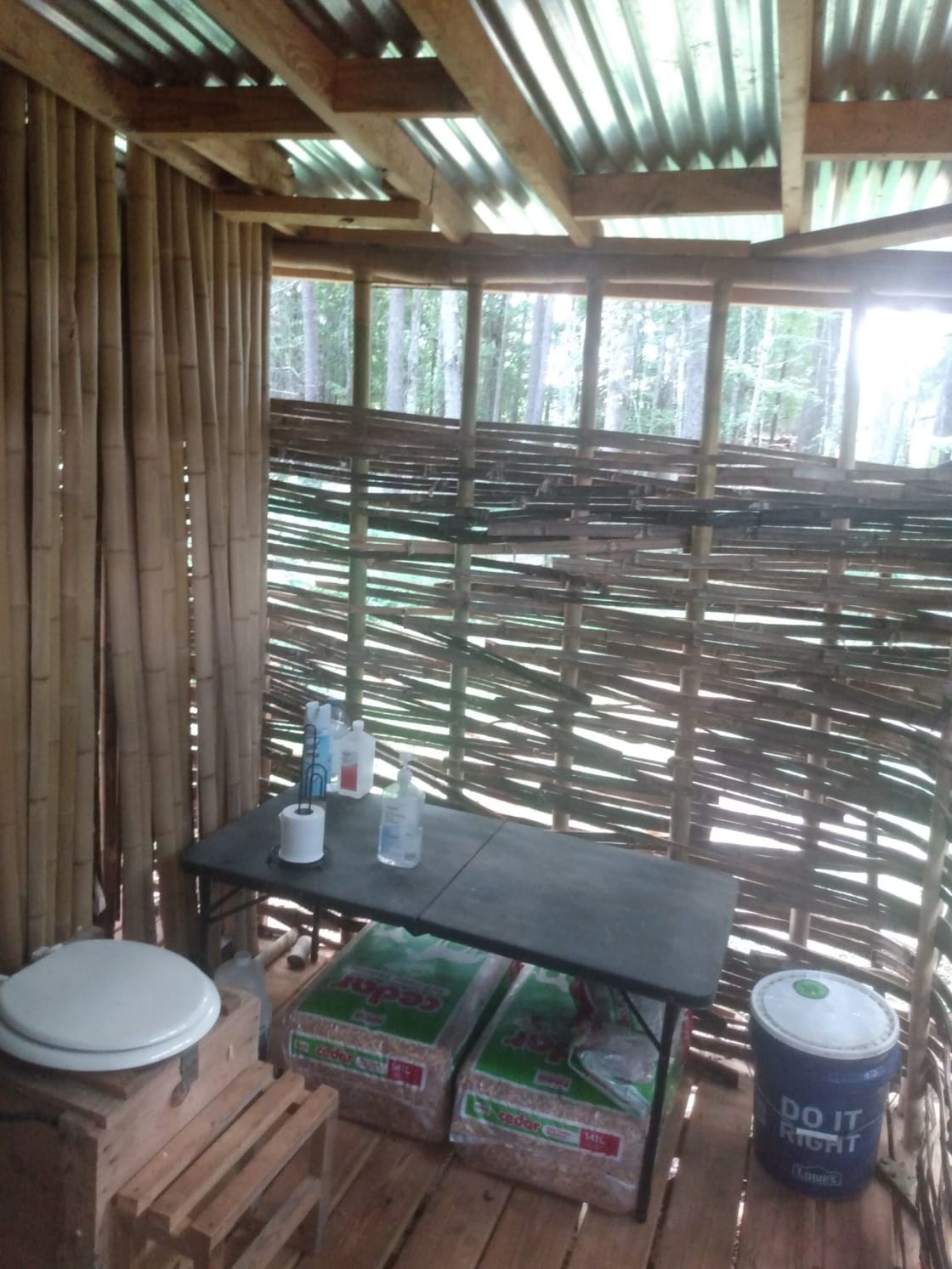 Bamboo Restroom with compost toilet.