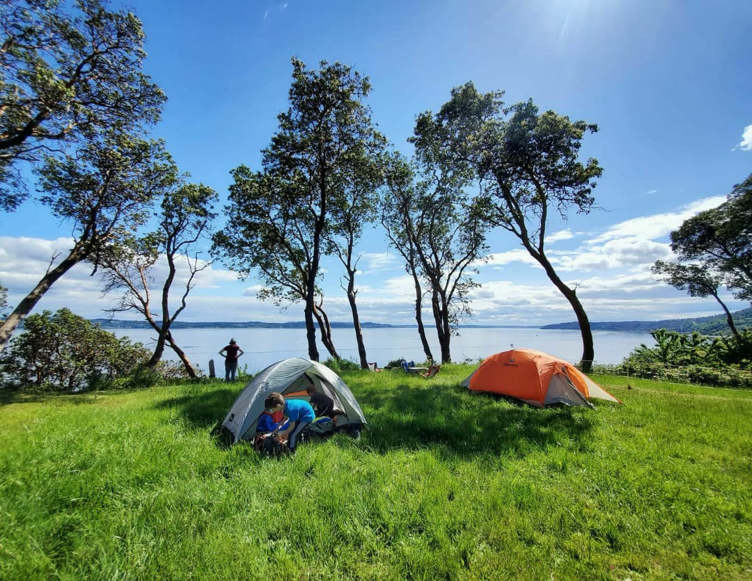Camping on the Bluff. 
