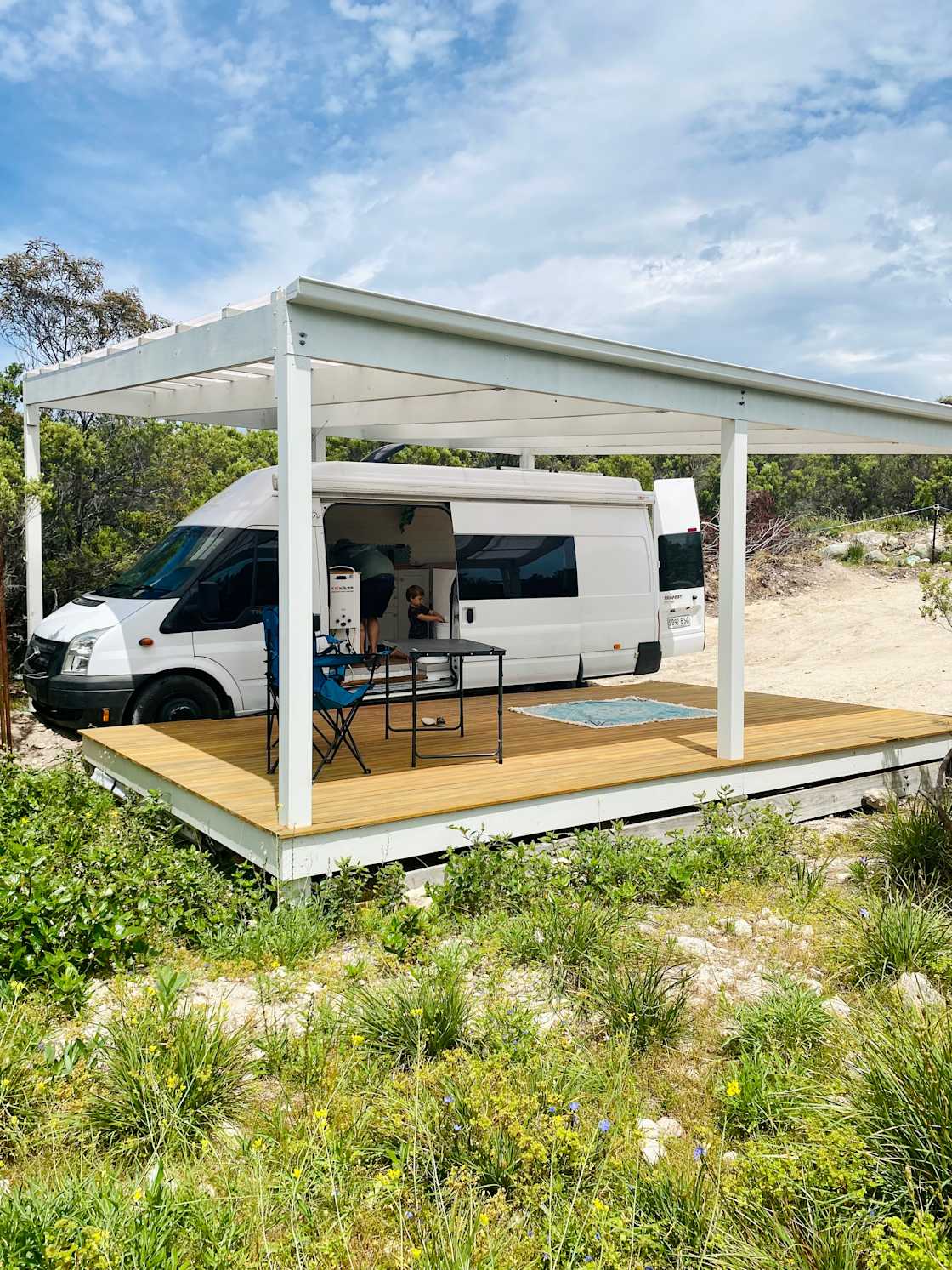 The camper in photo is just an example and is not on site.