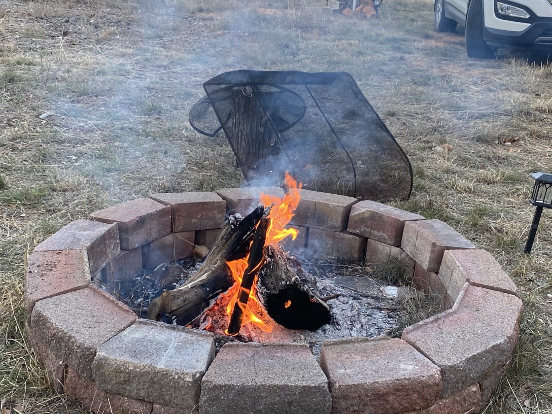 Fire pit ready for s'mores!
