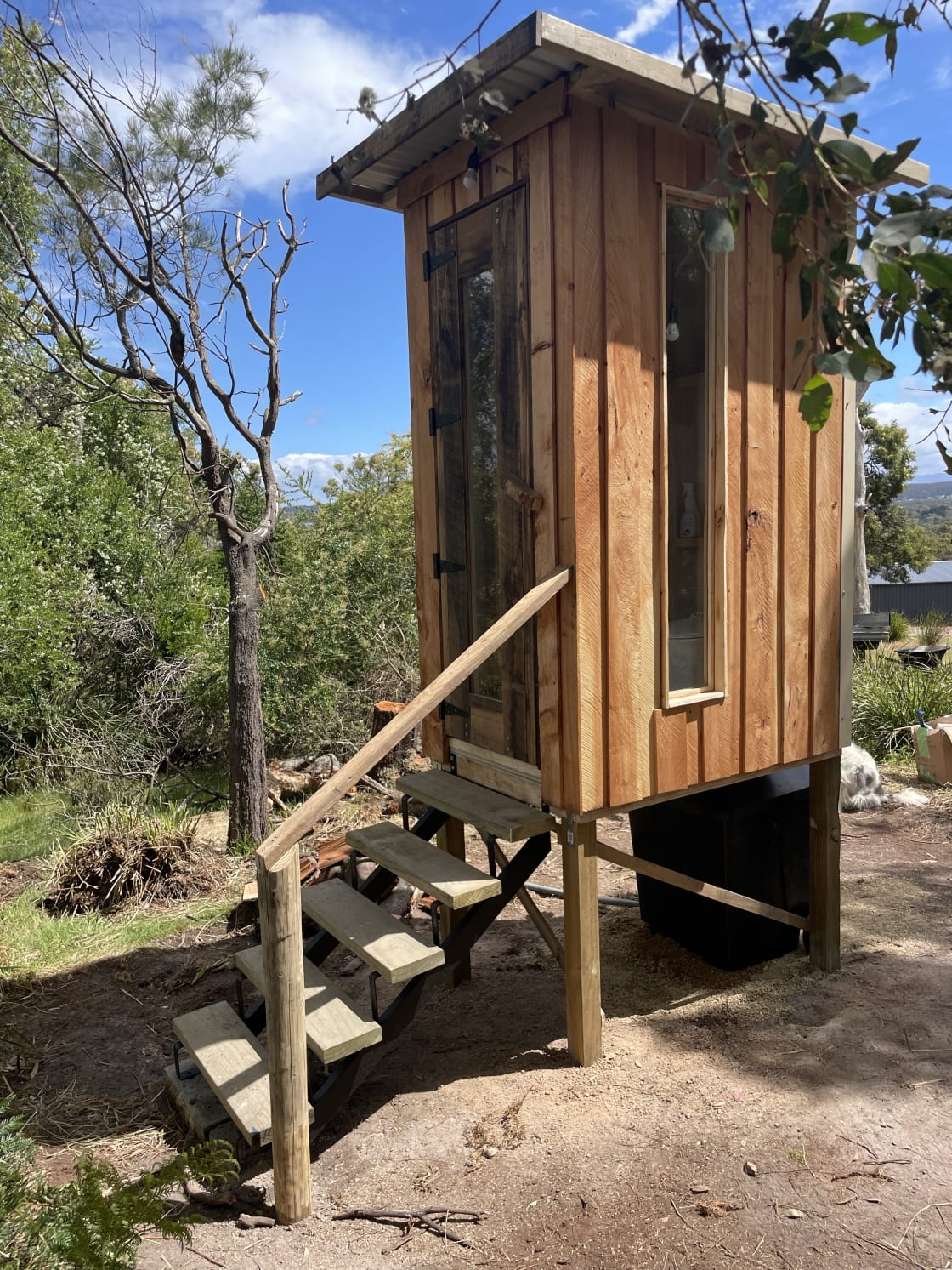 The beautiful new composting toilet with a water view! 