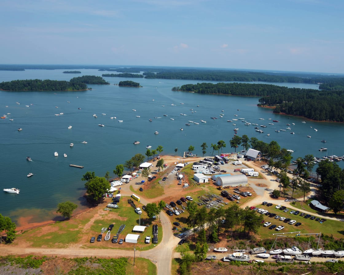 Aerial view of Big Water Marina & Campground