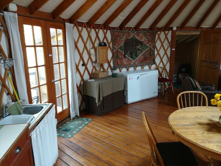 Spencer Mtn solar glamping yurt!