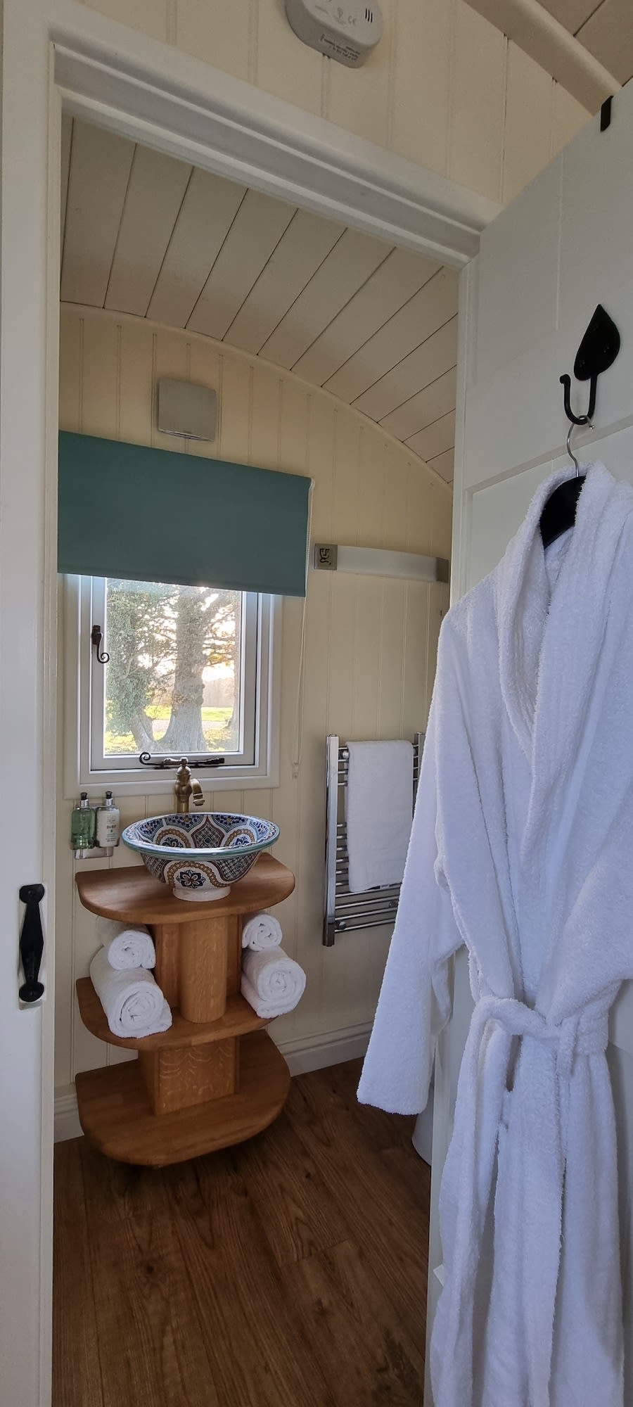 Fluffy bath robes, towels and slippers are provided as standard.
