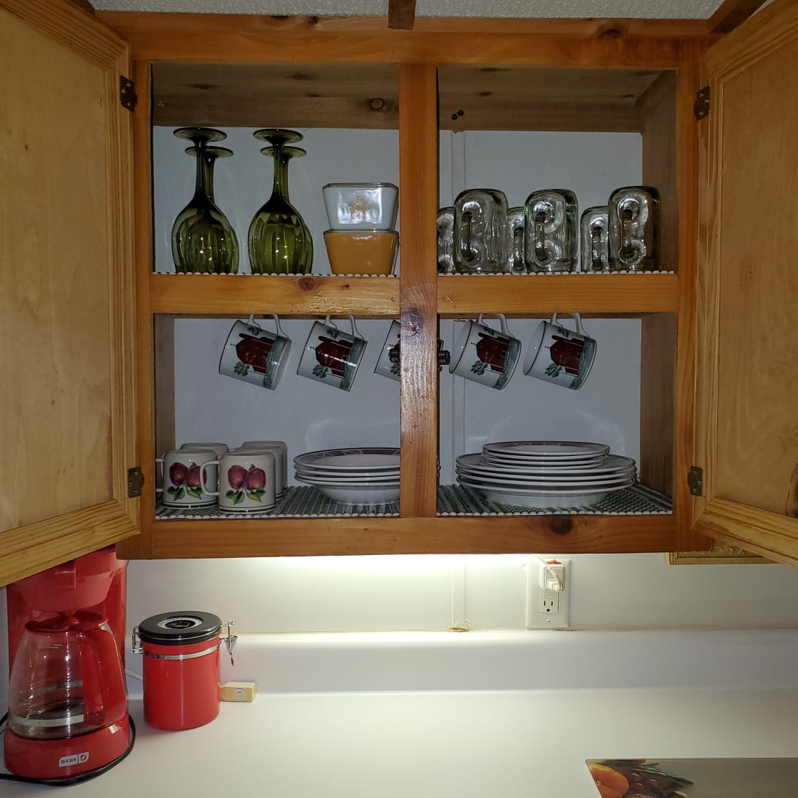 Site 1 - - Kitchen cupboard in the Country Cabin 